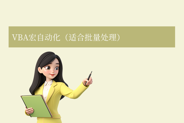 VBA宏自动化（适合批量处理）
