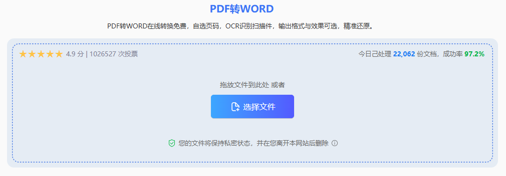 转转大师在线转换工具步骤二