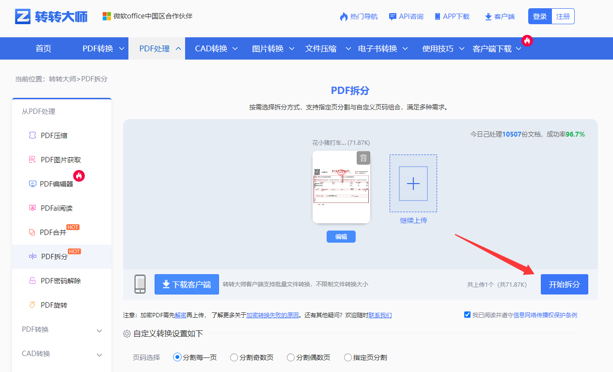 使用转转大师在线工具——专业工具兜底方案步骤四